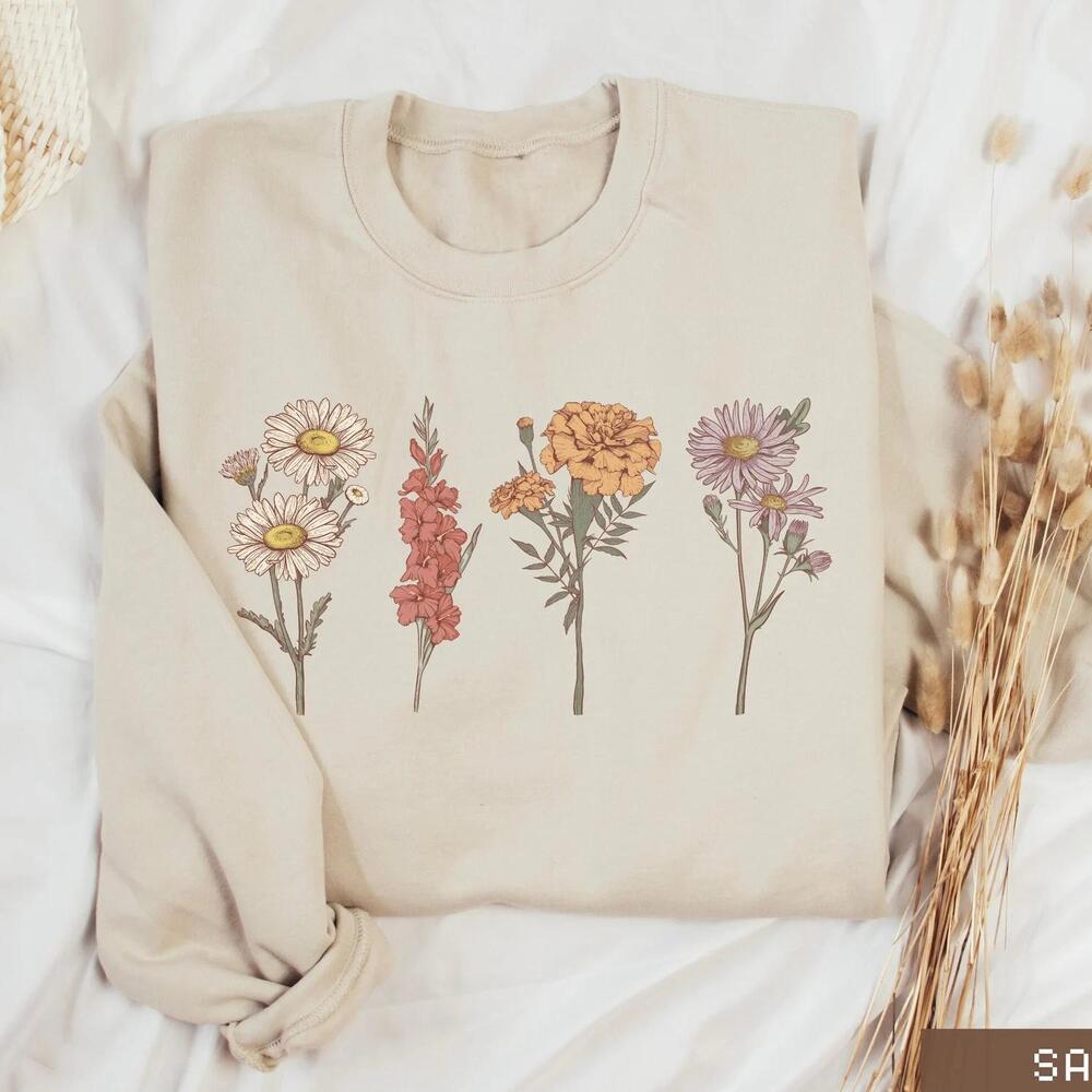 Birth Month Flower sweatshirt, Grandma Garden Gift